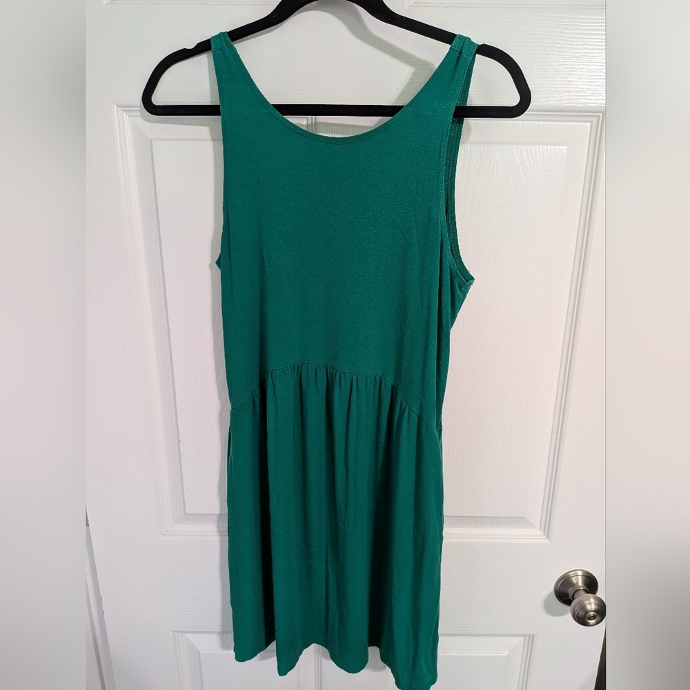 Vintage Green Fighting Eel Sleeveless Dress Size Medium